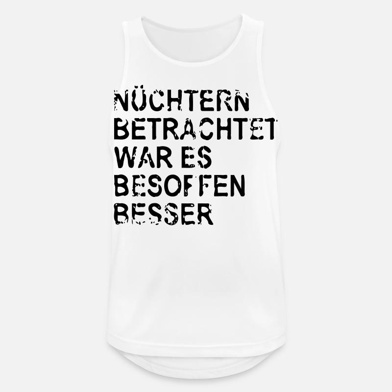 Nuechtern - Männer Tank Top atmungsaktiv - Weiß