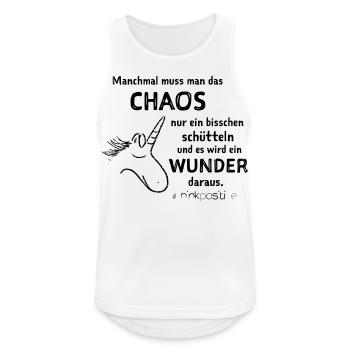 lustiger Spruch witzige Sprueche - Chaos schütteln - Männer Tank Top atmungsaktiv - Weiß - Vorne - Nick (188cm)