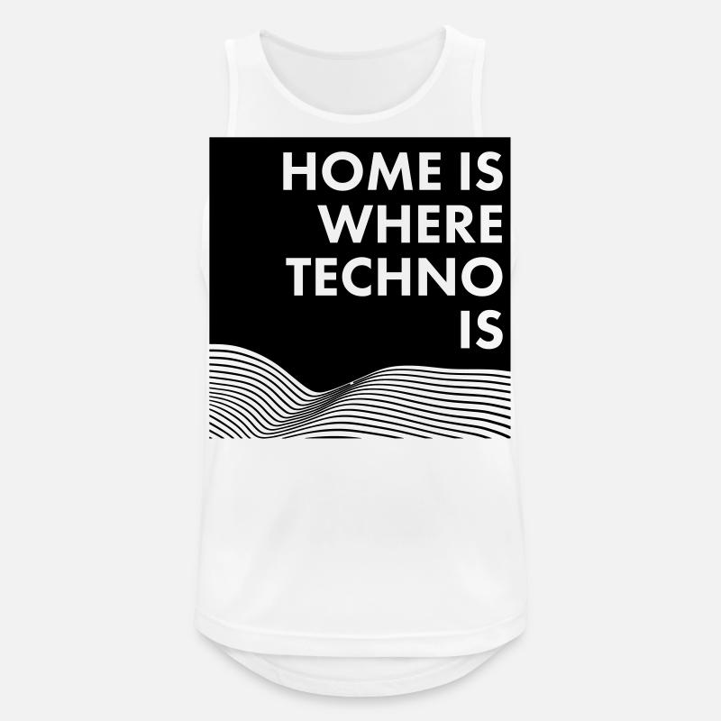 home is where techno is - Männer Tank Top atmungsaktiv - Weiß