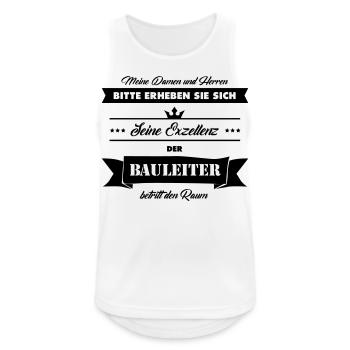 Der Bauleiter betritt den Raum - Männer Tank Top atmungsaktiv - Weiß - Vorne - Nick (188cm)
