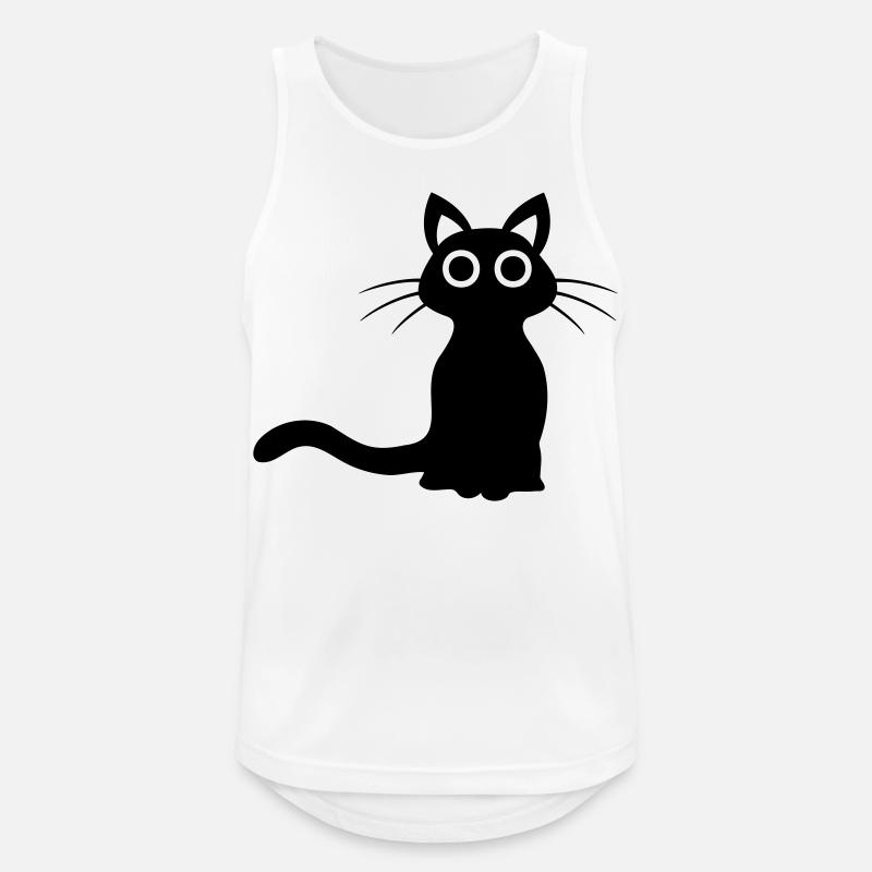Niedliche schwarze Katze - Männer Tank Top atmungsaktiv - Weiß