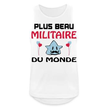 PLUS BEAU MILITAIRE DU MONDE - Débardeur respirant Homme - blanc - Devant - Nick (188cm)