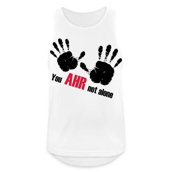 We AHR together | Ahrtal Hochwasser SolidAHRität - Männer Tank Top atmungsaktiv - Weiß - Vorne - Nick (188cm)
