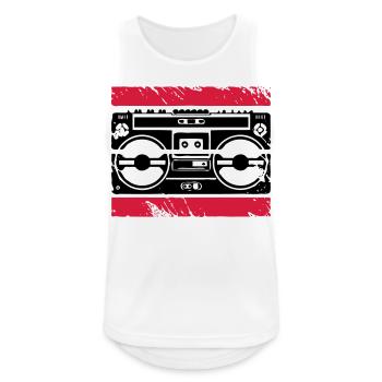 Ghetto Blaster logo - Men's Breathable Tank Top - white - Front - Nick (188cm)