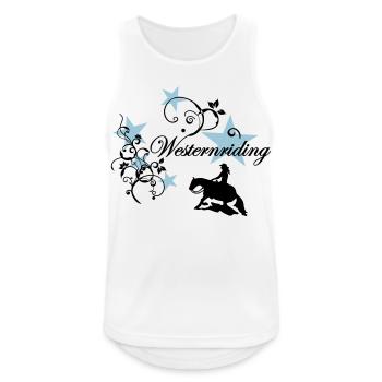 Westernriding Slider Tribal Sterne - Männer Tank Top atmungsaktiv - Weiß - Vorne - Nick (188cm)