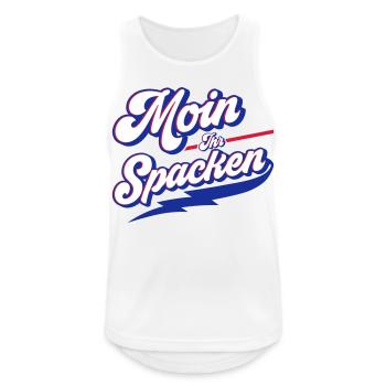 Farben änderbar | Moin ihr Spacken - Männer Tank Top atmungsaktiv - Weiß - Vorne - Nick (188cm)