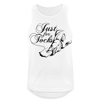 Just for tocks - Männer Tank Top atmungsaktiv - Weiß - Vorne - Nick (188cm)