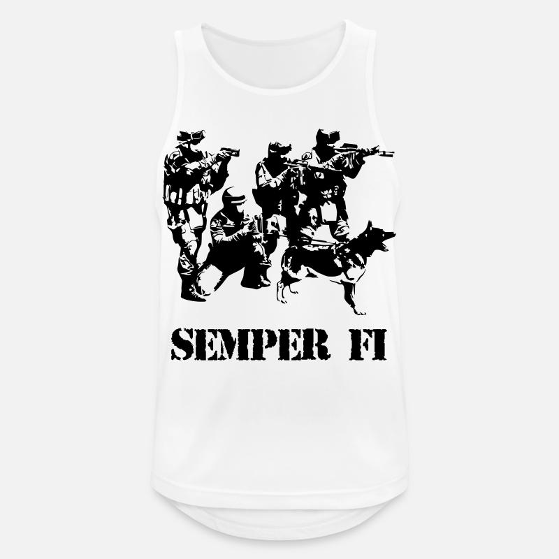 Semper Fi - Männer Tank Top atmungsaktiv - Weiß