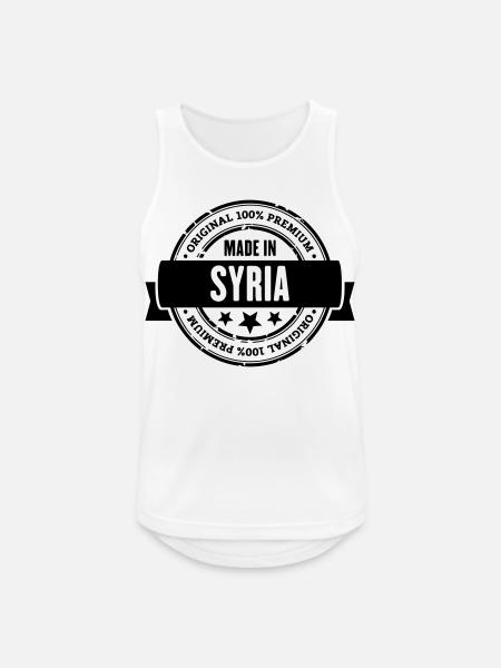 Made in Syria - Männer Tank Top atmungsaktiv - Weiß