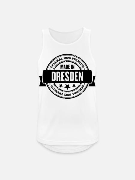 Made in Dresden - Männer Tank Top atmungsaktiv - Weiß