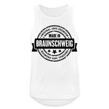 Made in Braunschweig - Männer Tank Top atmungsaktiv - Weiß - Vorne - Nick (188cm)
