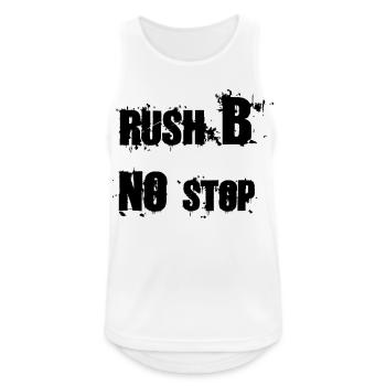 RUSH B NO STOP - Männer Tank Top atmungsaktiv - Weiß - Vorne - Nick (188cm)