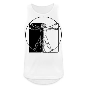 Mensch Leonardo da Vinci invertiert - Männer Tank Top atmungsaktiv - Weiß - Vorne - Nick (188cm)