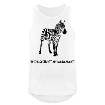 Zebra - Männer Tank Top atmungsaktiv - Weiß - Vorne - Nick (188cm)