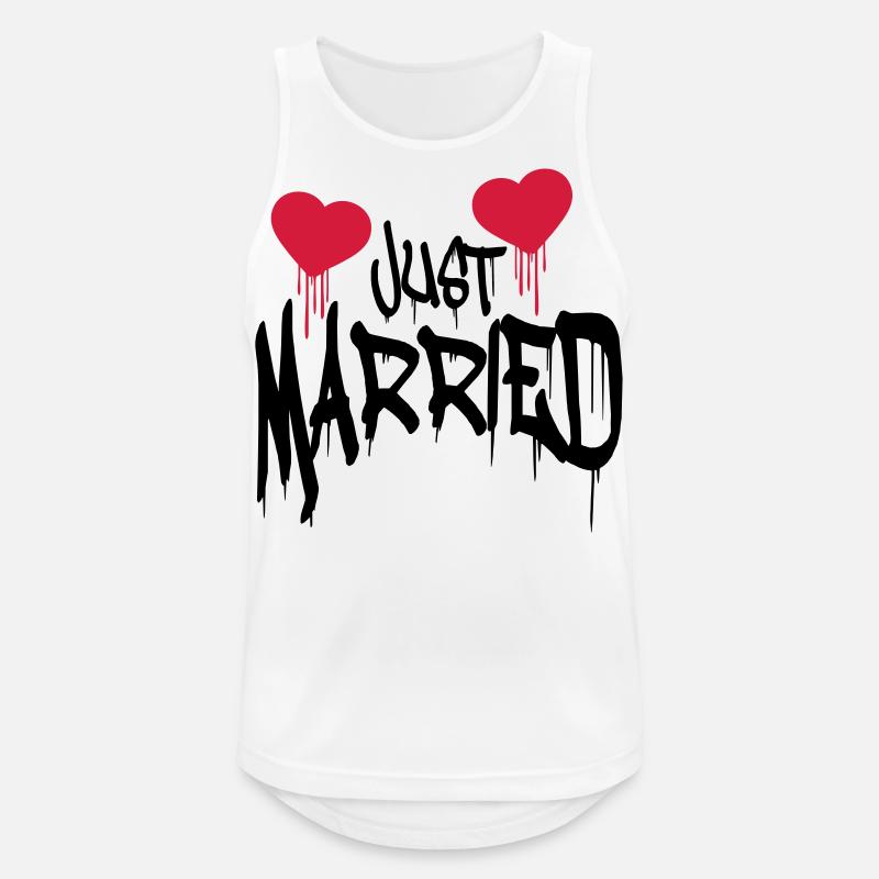 Just married Logo funny herzblut - Men's Breathable Tank Top - white