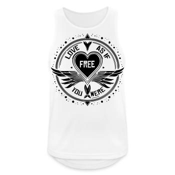 Love As If You Were Free - Men's Breathable Tank Top - white - Front - Nick (188cm)