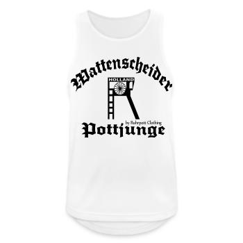 Wattenscheider Pottjunge - Zeche Holland - Männer Tank Top atmungsaktiv - Weiß - Vorne - Nick (188cm)