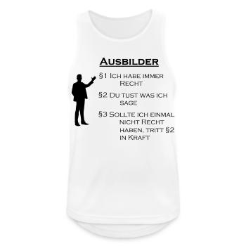 Ausbilder Geschenk - Männer Tank Top atmungsaktiv - Weiß - Vorne - Nick (188cm)