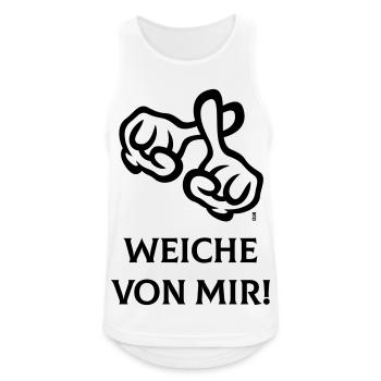 Weiche Von Mir! (Kreuz / Bibel / Religion / 1C) - Männer Tank Top atmungsaktiv - Weiß - Vorne - Nick (188cm)