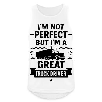 Super Truck Driver Vie sur la route - Débardeur respirant Homme - blanc - Devant - Nick (188cm)