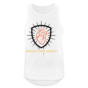 Protect Energy Herz Schild - Männer Tank Top atmungsaktiv - Weiß - Vorne - Nick (188cm)