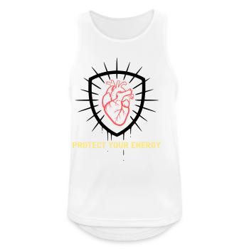 Protect Energy Herz Schild - Männer Tank Top atmungsaktiv - Weiß - Vorne - Nick (188cm)