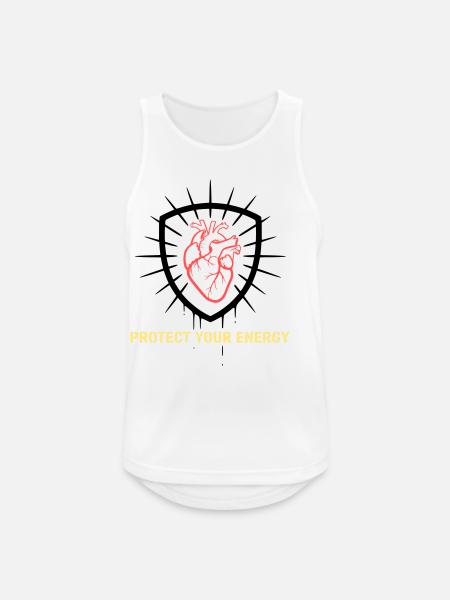Protect Energy Heart Shield - Men's Breathable Tank Top - white