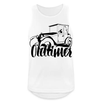 Oldtimer - Männer Tank Top atmungsaktiv - Weiß - Vorne - Nick (188cm)