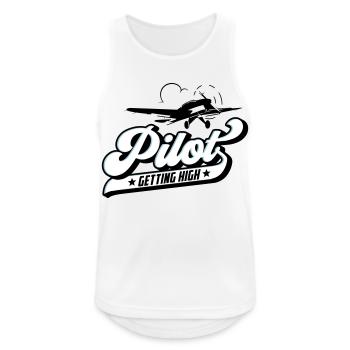 Fliegen Flieger Pilot Pilotin | Farben änderbar - Männer Tank Top atmungsaktiv - Weiß - Vorne - Nick (188cm)