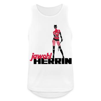 jawohl herrin - Männer Tank Top atmungsaktiv - Weiß - Vorne - Nick (188cm)