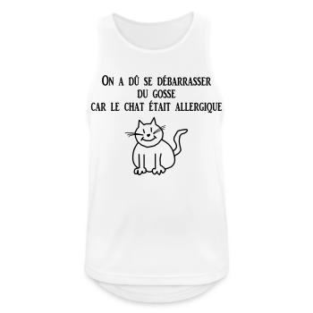chat allergique - Débardeur respirant Homme - blanc - Devant - Nick (188cm)