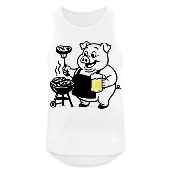 Pork Grilling Beer - Men's Breathable Tank Top - white - Front - Nick (188cm)
