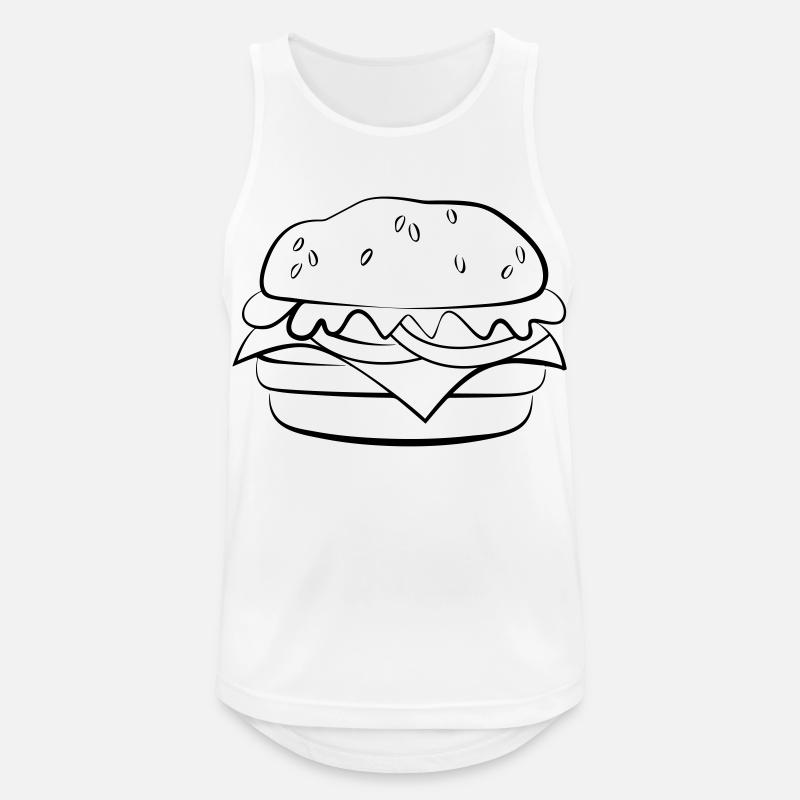 Burger Zeichnung - Männer Tank Top atmungsaktiv - Weiß