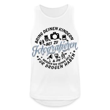 Bringe deinen Kindern bei zu fotografieren - Männer Tank Top atmungsaktiv - Weiß - Vorne - Nick (188cm)