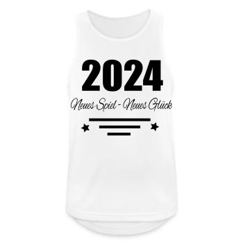 2024 Neues Spiel neues Glück - Männer Tank Top atmungsaktiv - Weiß - Vorne - Nick (188cm)