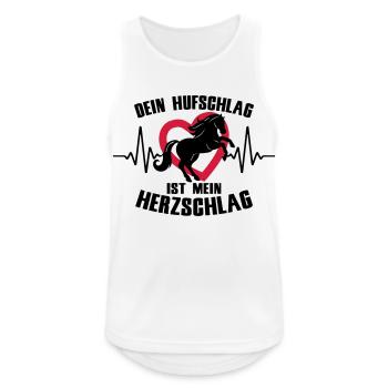 Herzschlag Pferd Hufschlag | Farben änderbar - Männer Tank Top atmungsaktiv - Weiß - Vorne - Nick (188cm)
