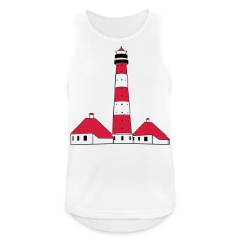 Westerhever Leuchtturm - Männer Tank Top atmungsaktiv - Weiß - Vorne - Nick (188cm)