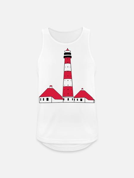 Westerhever Leuchtturm - Männer Tank Top atmungsaktiv - Weiß