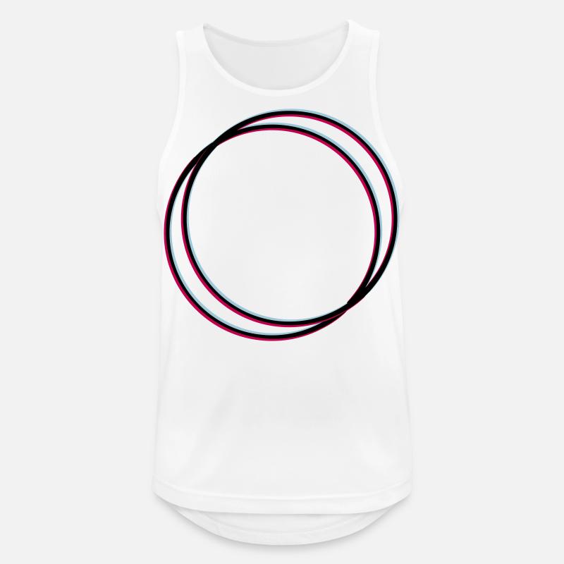 2 Kreise 3D - Männer Tank Top atmungsaktiv - Weiß