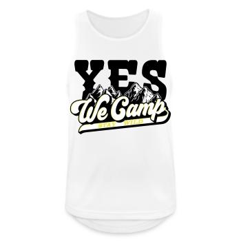 Farben änderbar | Yes We Camp - Männer Tank Top atmungsaktiv - Weiß - Vorne - Nick (188cm)