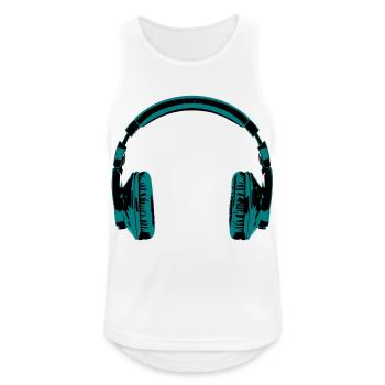 headphones - Débardeur respirant Homme - blanc - Devant - Nick (188cm)