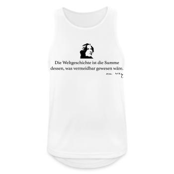 Wilde: Die Weltgeschichte ist die Summe dessen, w - Männer Tank Top atmungsaktiv - Weiß - Vorne - Nick (188cm)