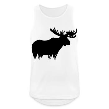 Elch - Moose - Männer Tank Top atmungsaktiv - Weiß - Vorne - Nick (188cm)