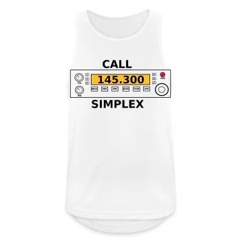 Appel radio 145.300 Mhz radio amateur - Débardeur respirant Homme - blanc - Devant - Nick (188cm)