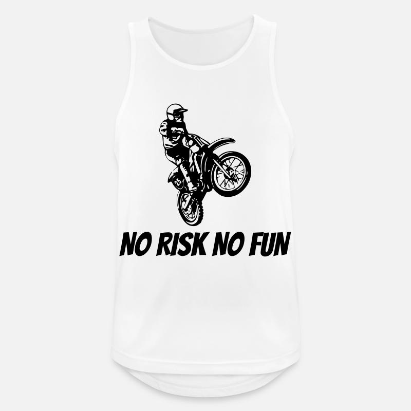 NO RISK NO FUN - Männer Tank Top atmungsaktiv - Weiß