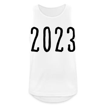 2023 - Jahr - Jahreswechsel - Männer Tank Top atmungsaktiv - Weiß - Vorne - Nick (188cm)