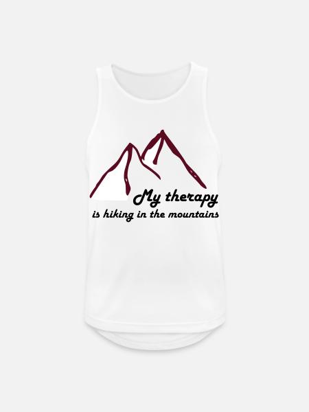 Meine Therapie ist wandern in den Bergen Geschenk - Männer Tank Top atmungsaktiv - Weiß