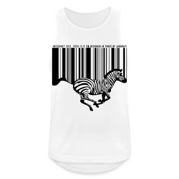 ZEBRE CODE BARRE - Débardeur respirant Homme - blanc - Devant - Nick (188cm)