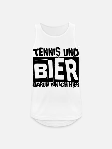 TENNIS UND BIER - Männer Tank Top atmungsaktiv - Weiß