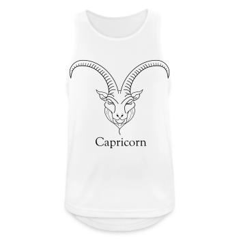 Sternzeichen - Steinbock - Männer Tank Top atmungsaktiv - Weiß - Vorne - Nick (188cm)